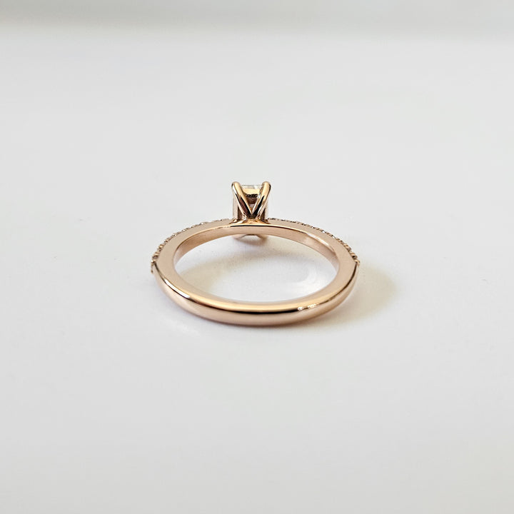 Petite Radiant Cut Micropave Moissanite Ring