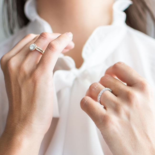 Half Eternity Round Moissanite Band