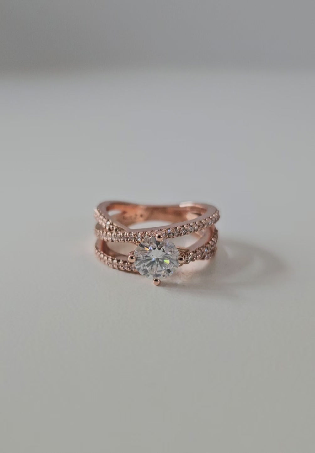 Round Micropavé Multi-band Moissanite Ring