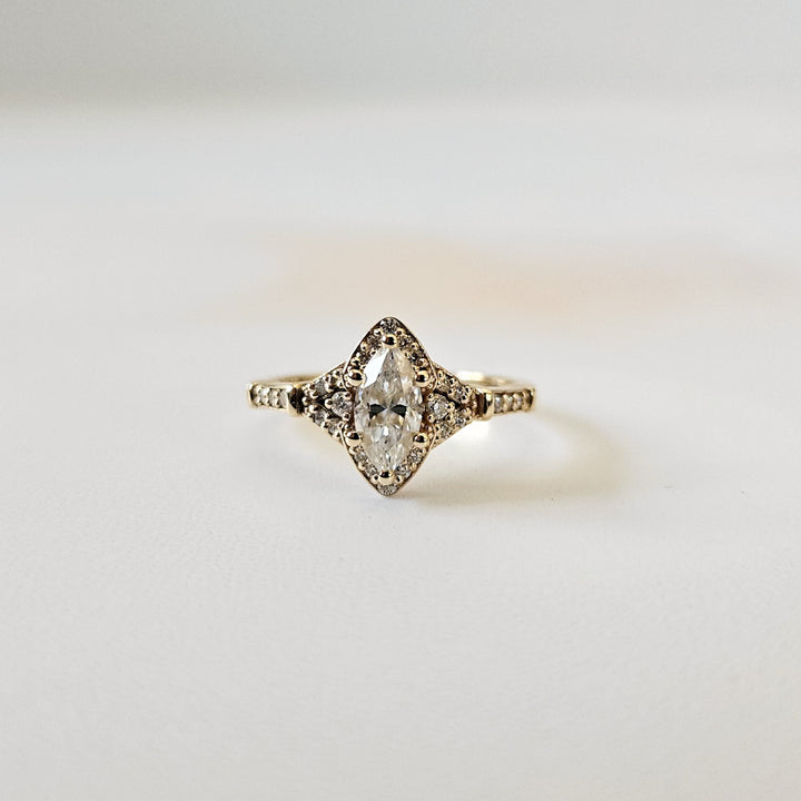 Marquise Art Deco Moissanite Ring
