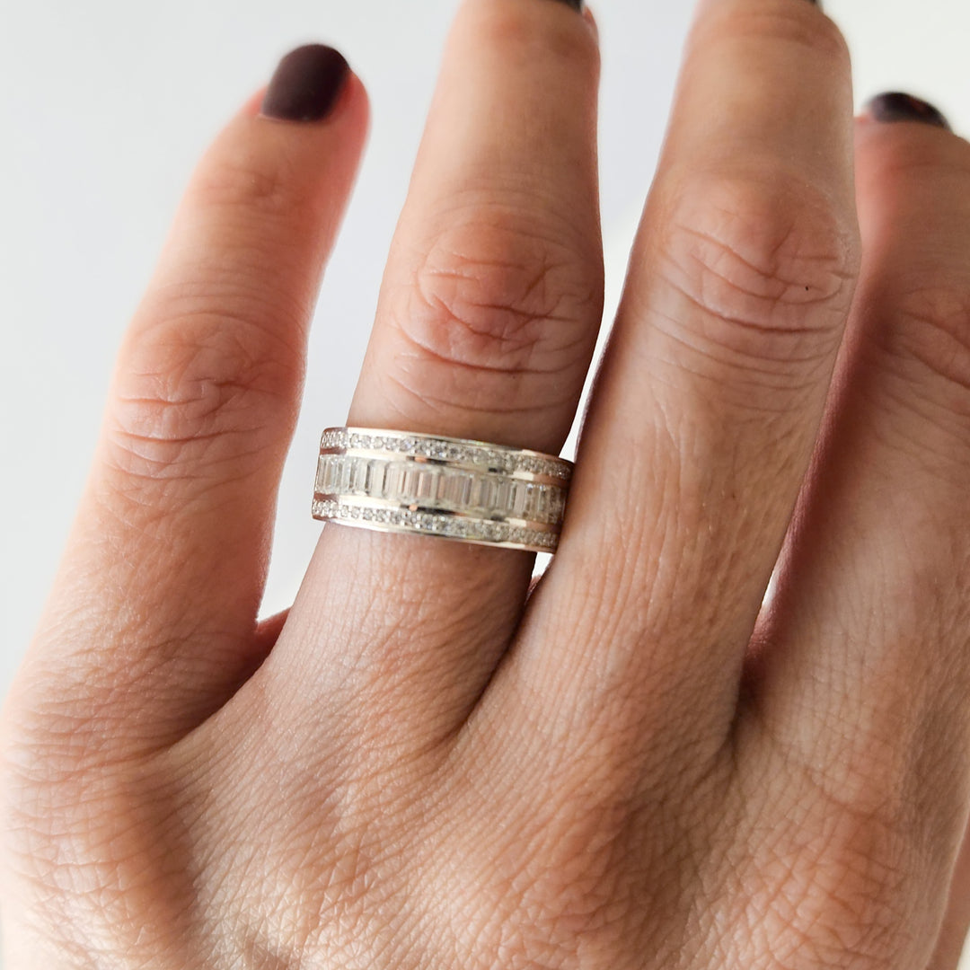 Baguette Moissanite Dress Ring
