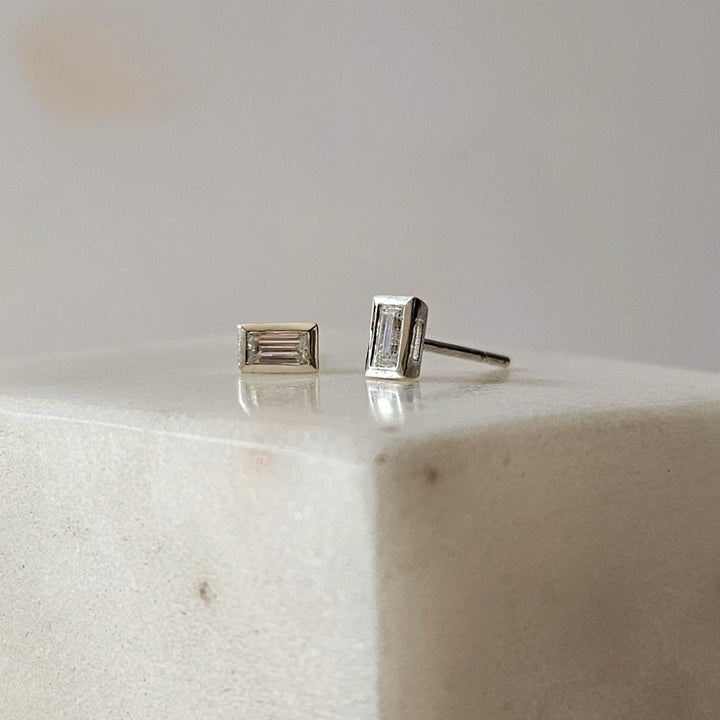 Baguette Moissanite Studs
