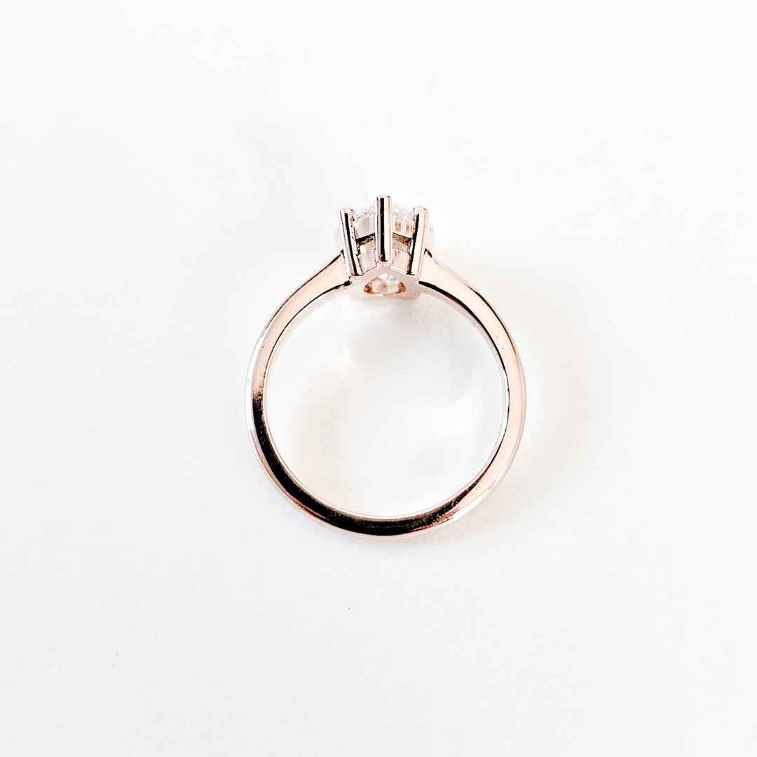 Classic Pear Cut Solitaire Moissanite Ring