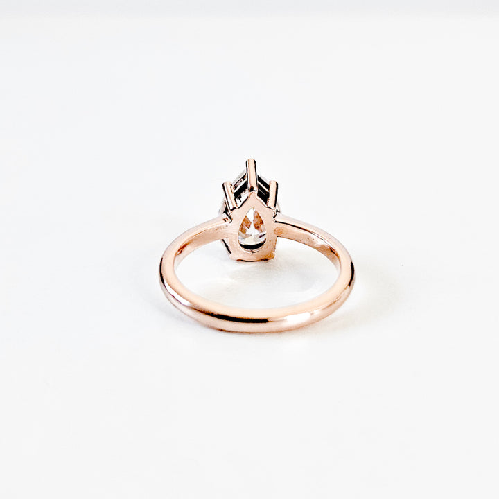 Classic Pear Cut Solitaire Moissanite Ring