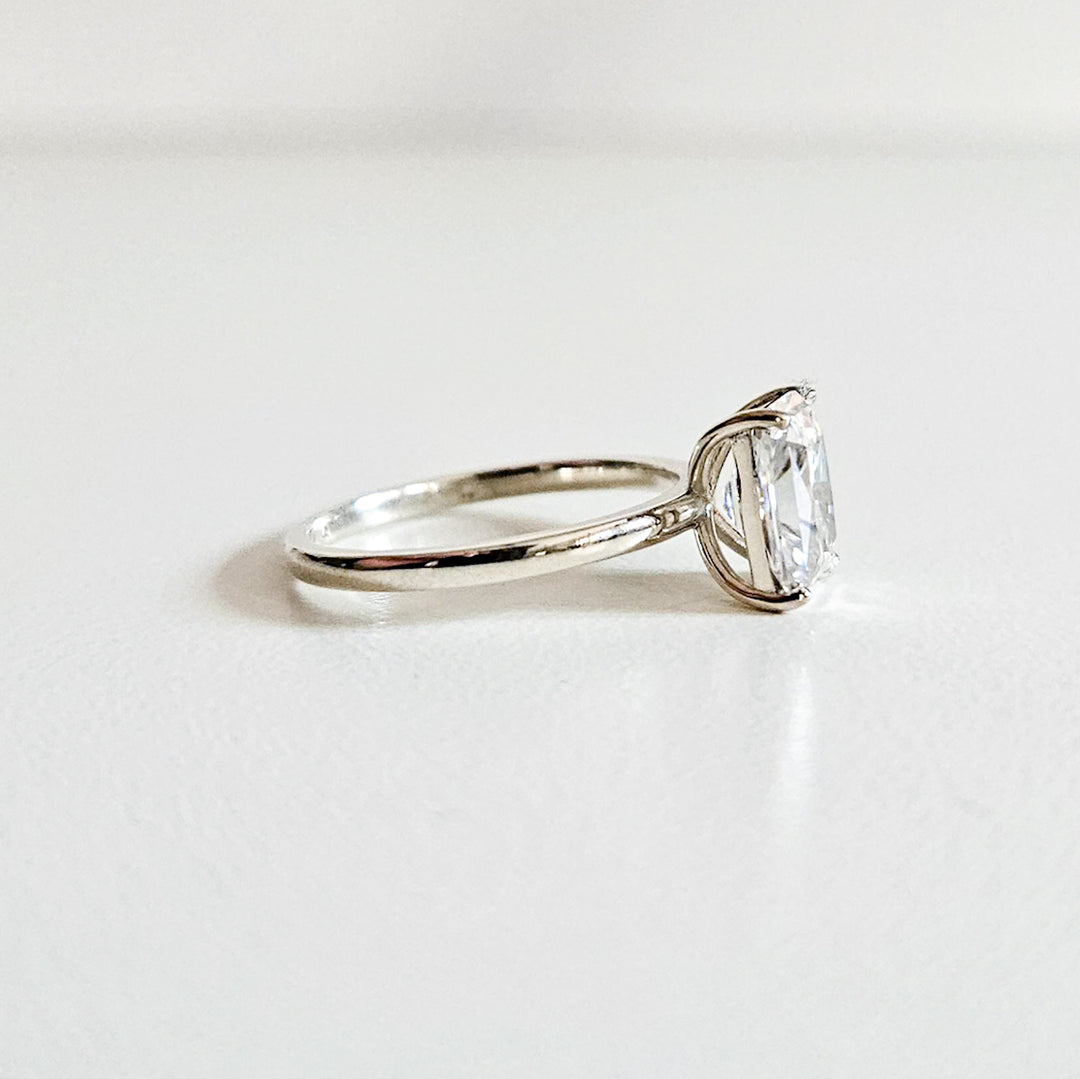 Classic Radiant Cut Solitaire Moissanite Ring