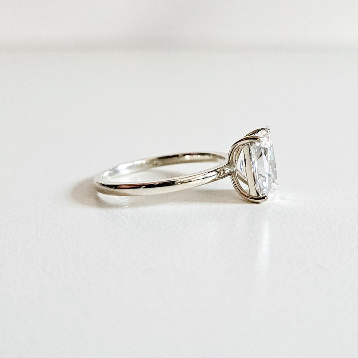 Classic Radiant Cut Solitaire Moissanite Ring