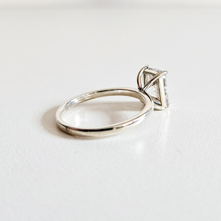 Classic Radiant Cut Solitaire Moissanite Ring