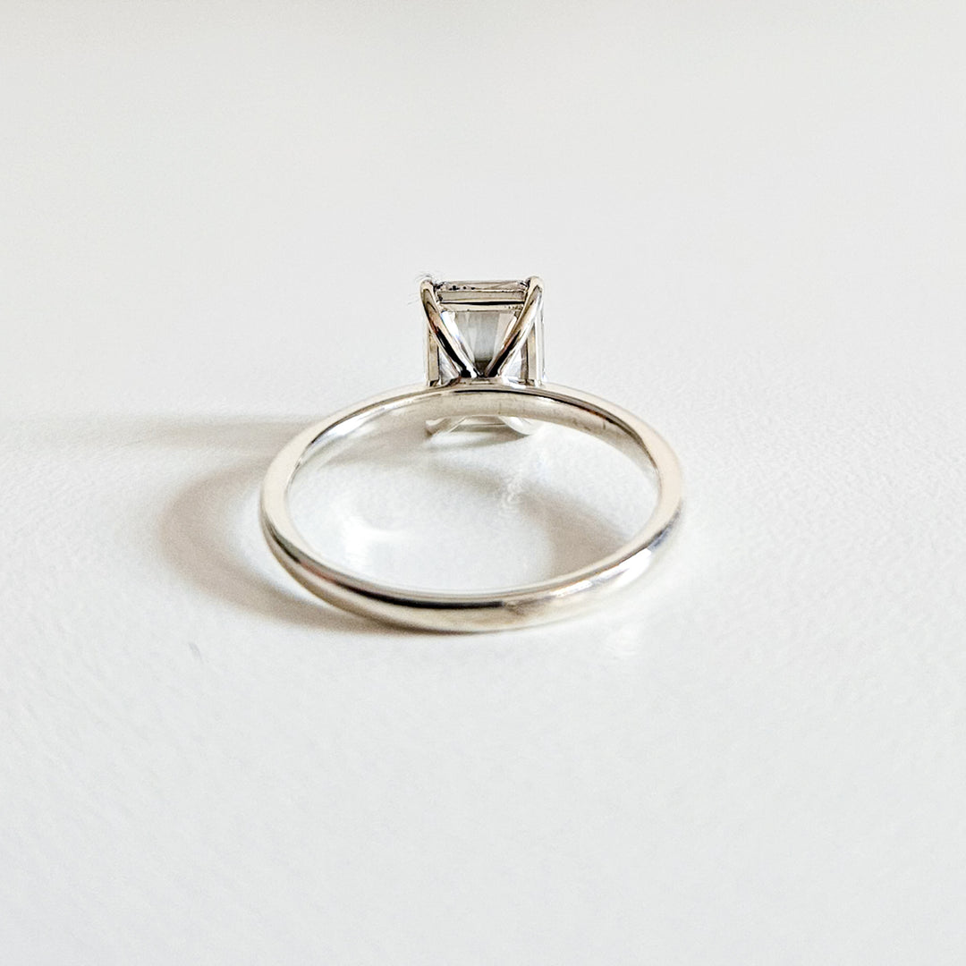 Classic Radiant Cut Solitaire Moissanite Ring