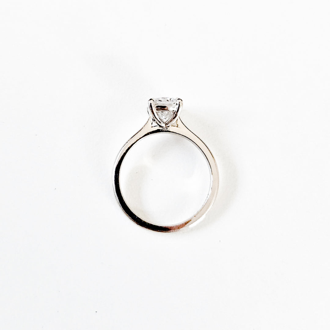 Claw Prong Elongated Cushion Cut Solitaire Moissanite Ring