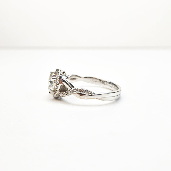 Cushion Halo Twist Micropavé Moissanite Ring