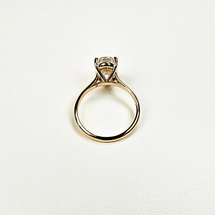 Large Oval Solitaire Moissanite Ring