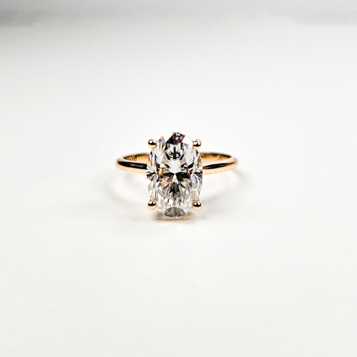 Large Oval Solitaire Moissanite Ring