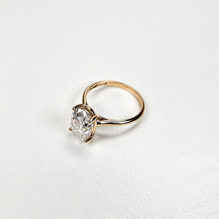 Large Oval Solitaire Moissanite Ring