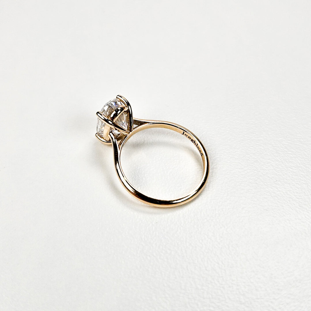 Large Oval Solitaire Moissanite Ring