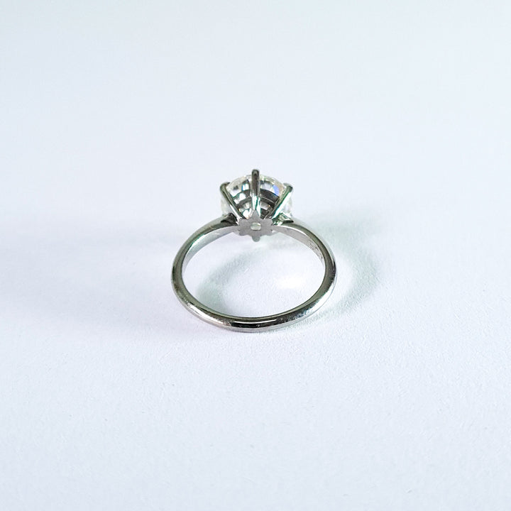 Large Round Solitaire Moissanite Ring