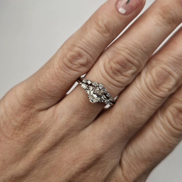 Midi Oval Moissanite Cluster Ring