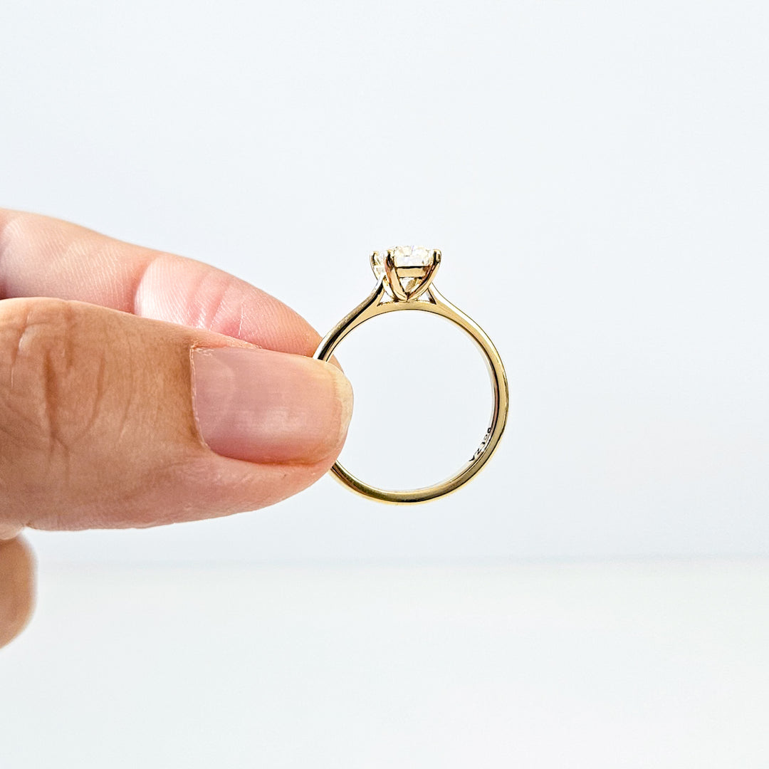 Minimalist Radiant Cut Solitaire Moissanite Ring