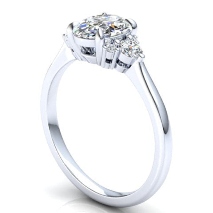 Oval and Round Cluster Moissanite Ring