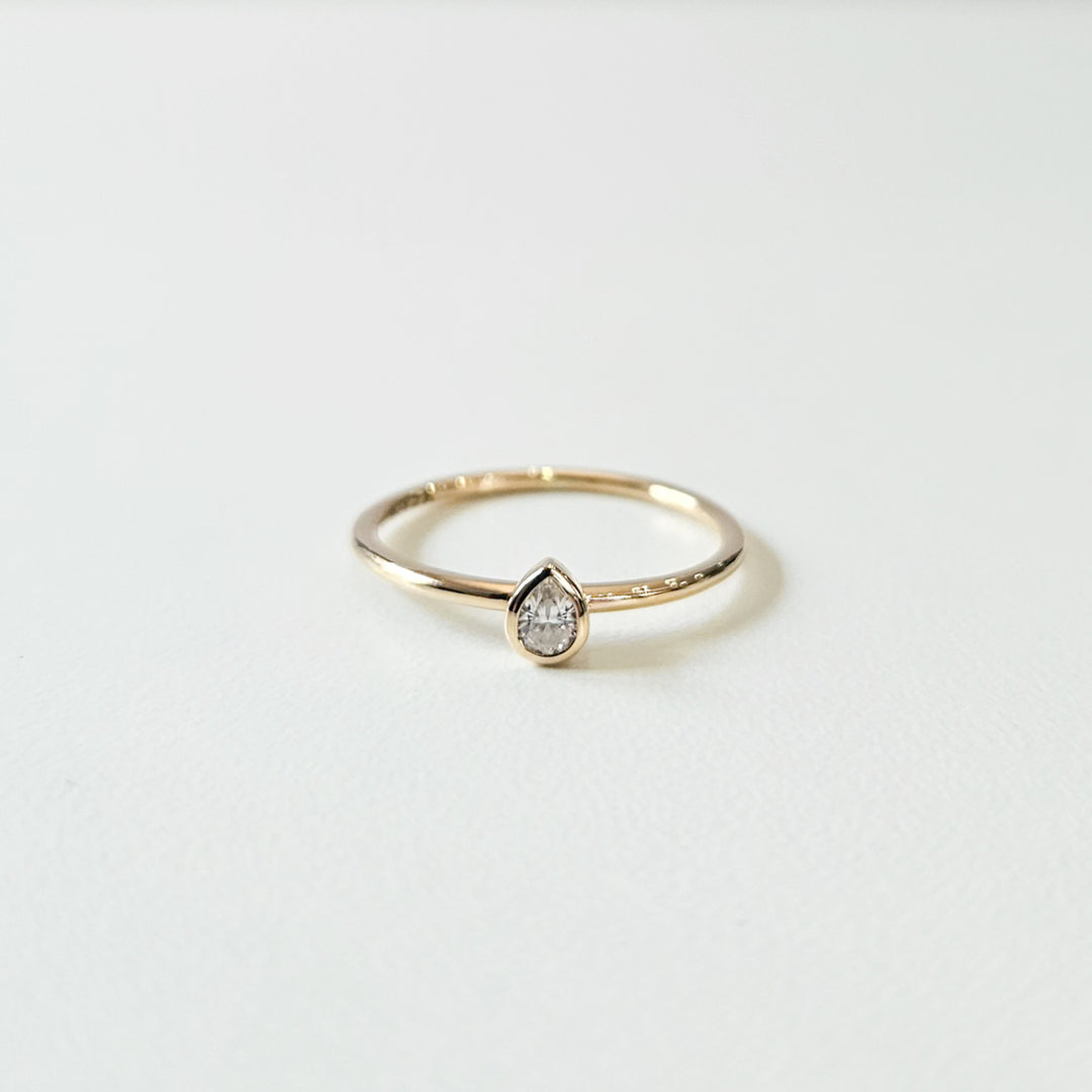 Pear Bezel Moissanite Stack Ring