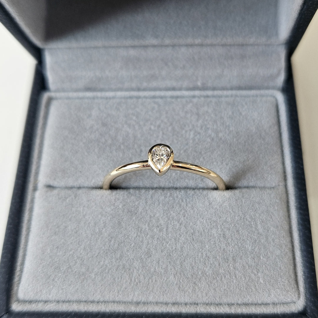 Pear Bezel Moissanite Stack Ring