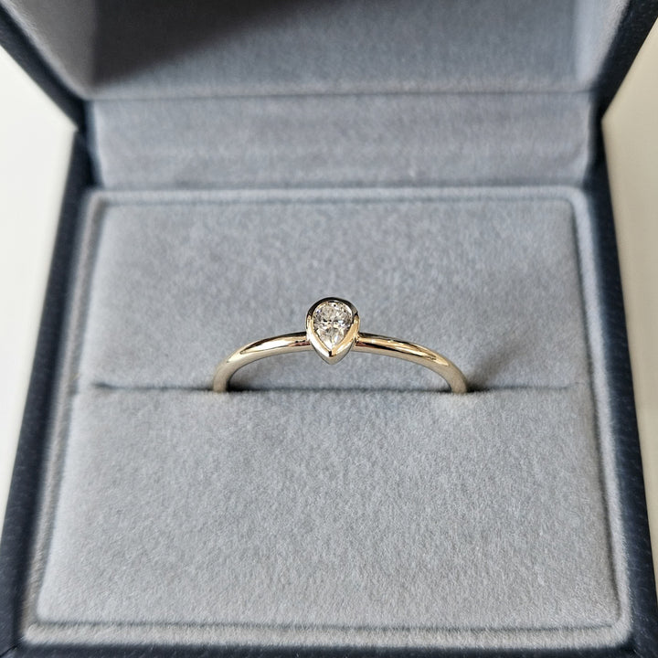 Pear Bezel Moissanite Stack Ring