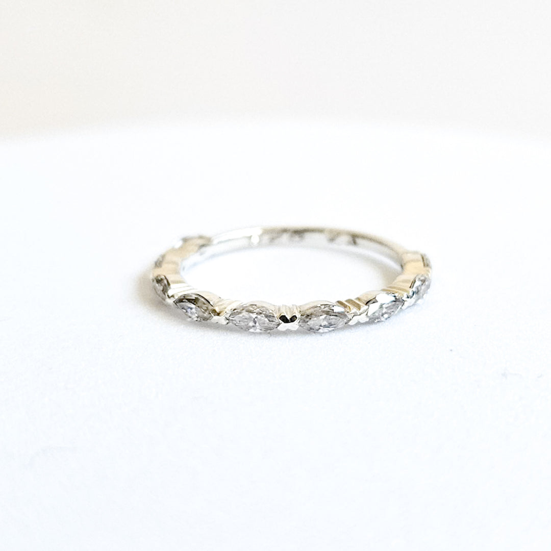Half Eternity Marquise Moissanite Ring