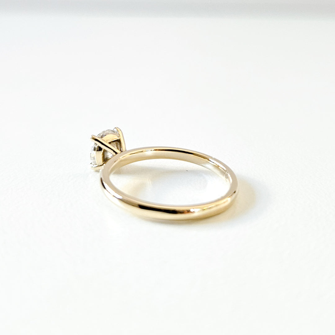 Minimalist Round Solitaire Moissanite Ring