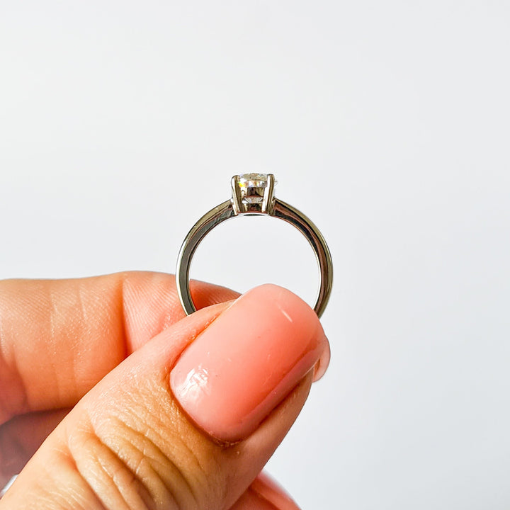 Solitaire Pear Moissanite Ring