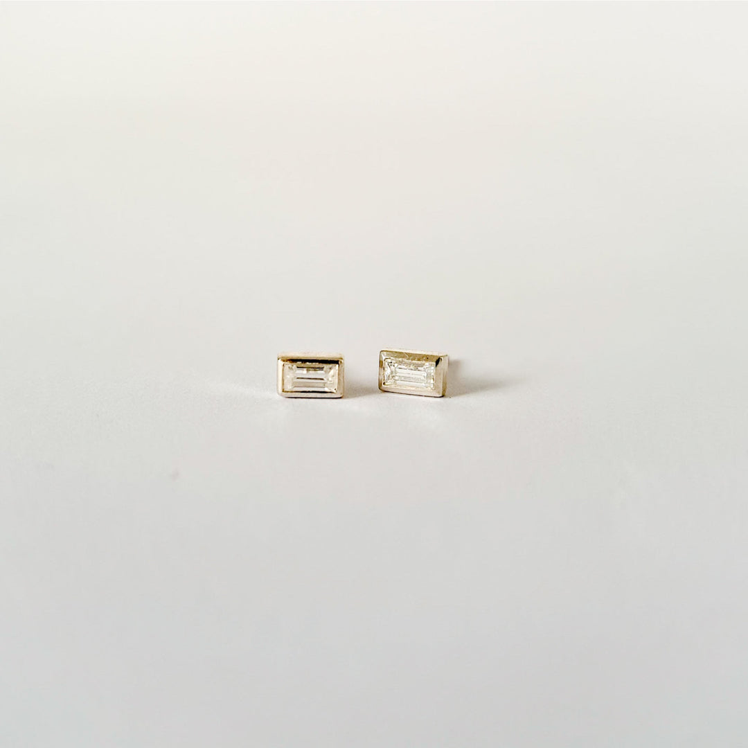 Baguette Moissanite Studs