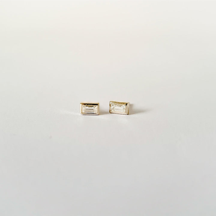 Baguette Moissanite Studs