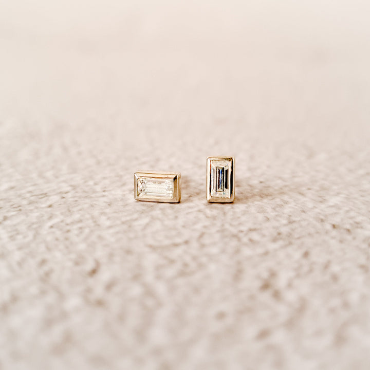 Baguette Moissanite Studs