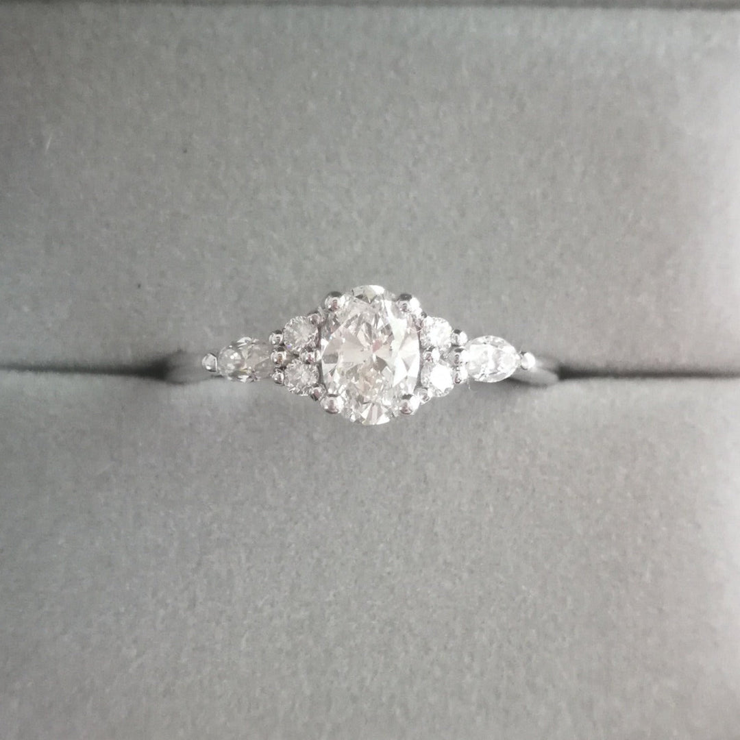 Midi Oval Moissanite Cluster Ring