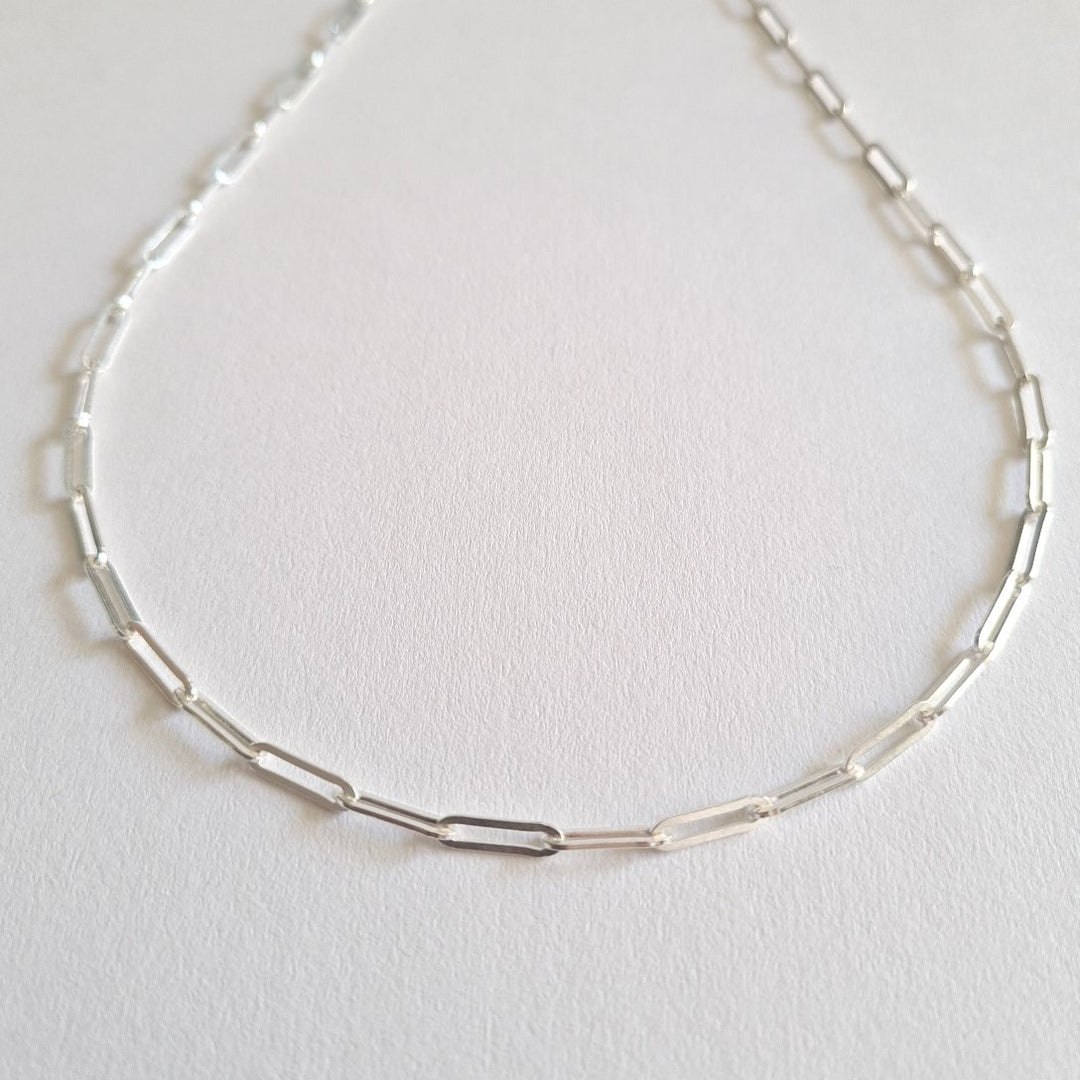 Paperclip Chain Necklace in Sterling Silver