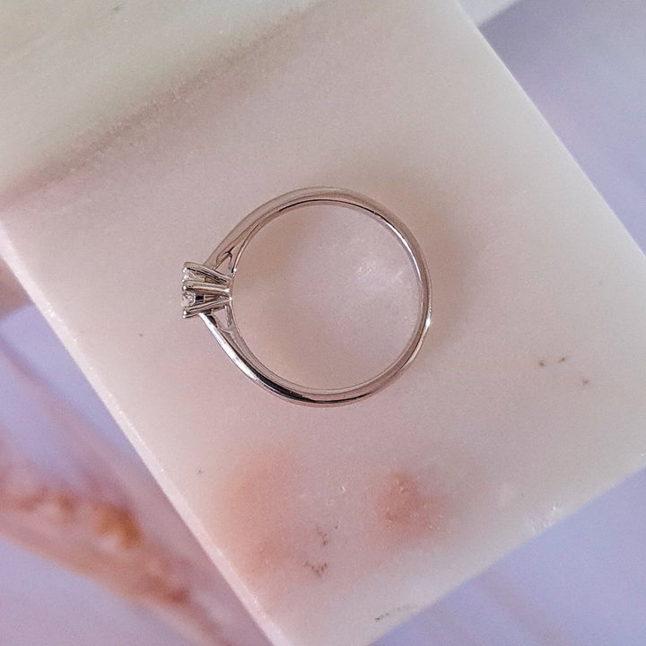 Petite Round Solitaire Moissanite Ring