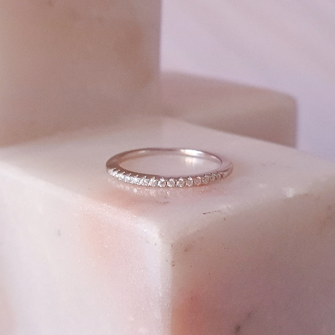 Petite Micropavé Half Eternity Moissanite Band