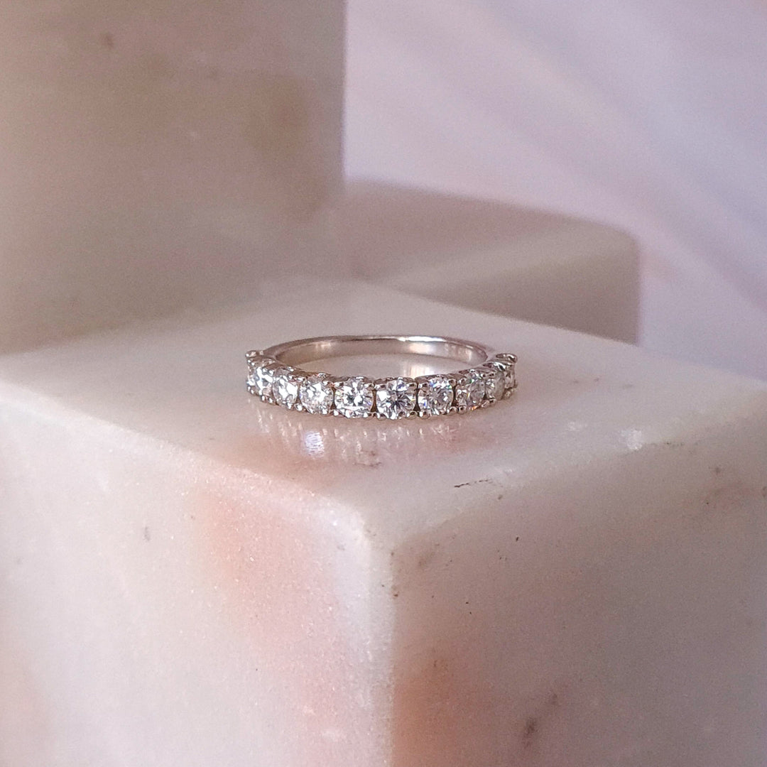 Half Eternity Round Moissanite Band