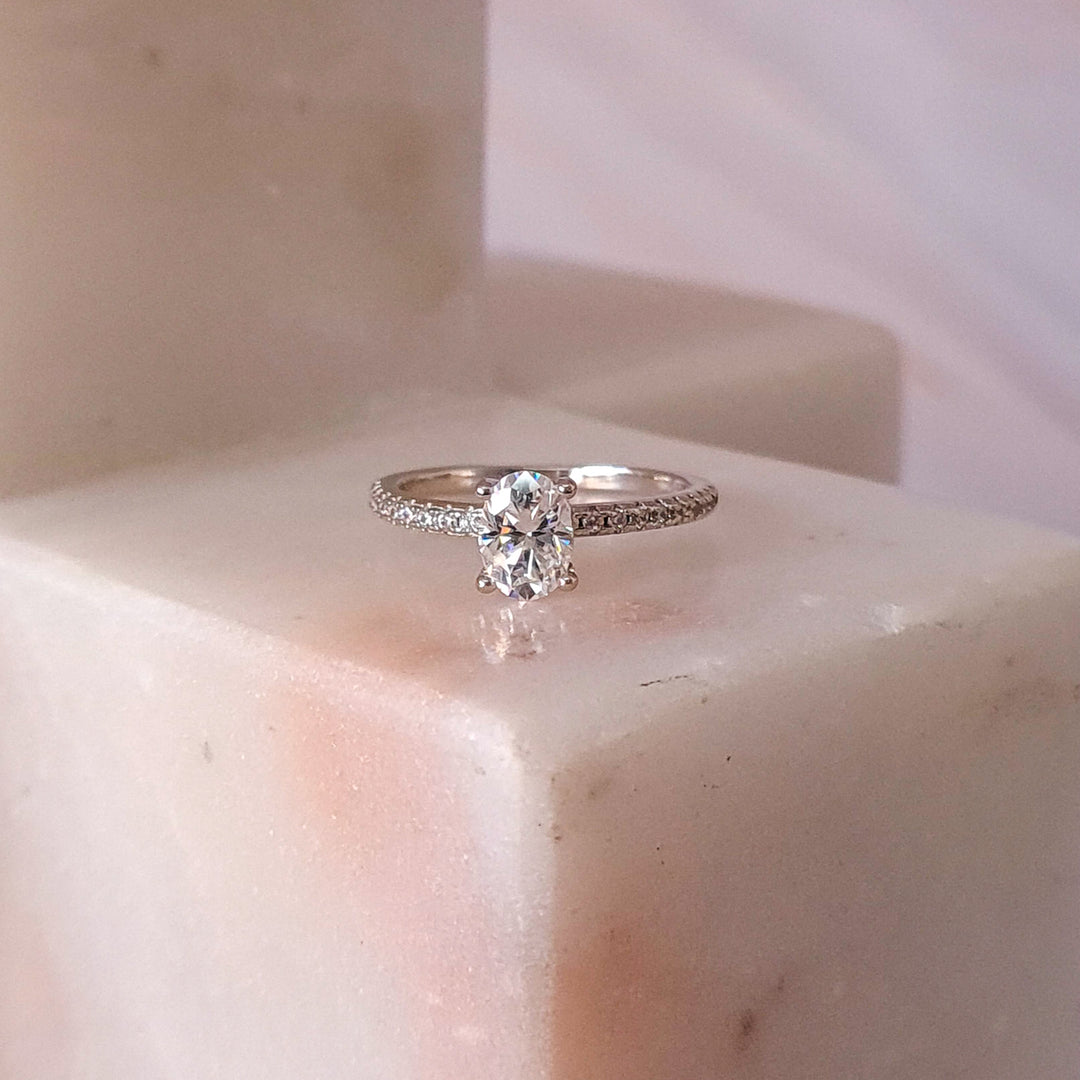 Oval Micropavé Moissanite Ring