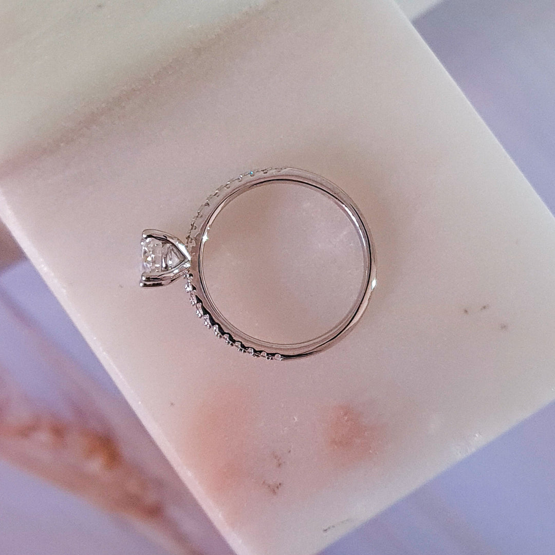 Oval Micropavé Moissanite Ring