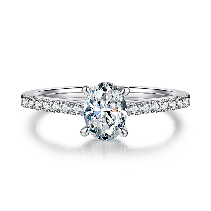 Oval Micropavé Moissanite Ring
