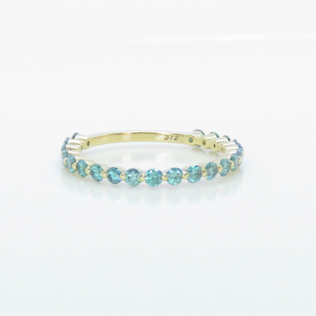 Floating Seagreen Moissanite Eternity Ring