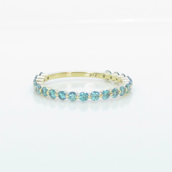 Floating Seagreen Moissanite Eternity Ring