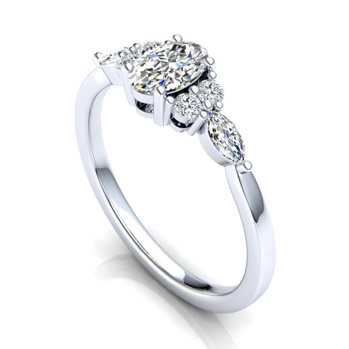 Midi Oval Moissanite Cluster Ring