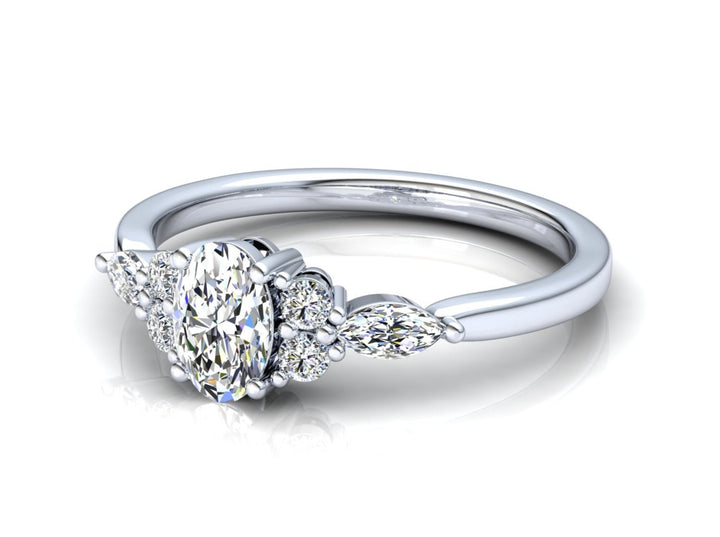 Midi Oval Moissanite Cluster Ring