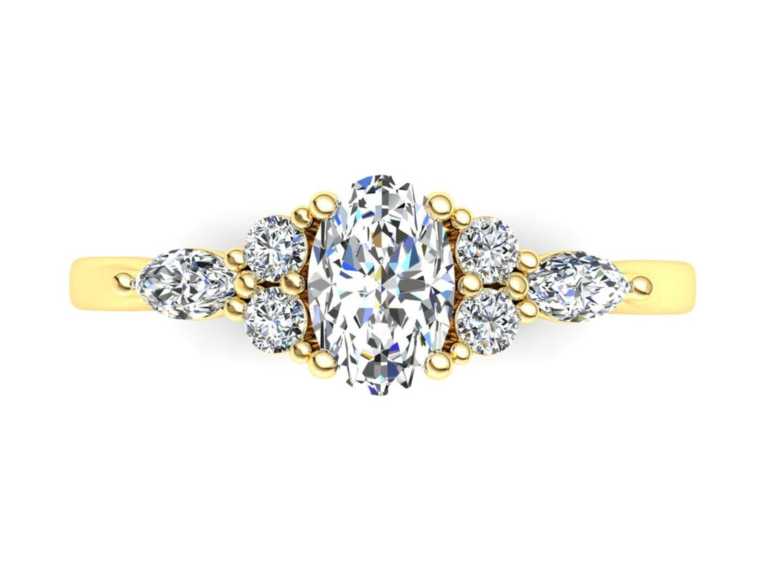 Midi Oval Moissanite Cluster Ring