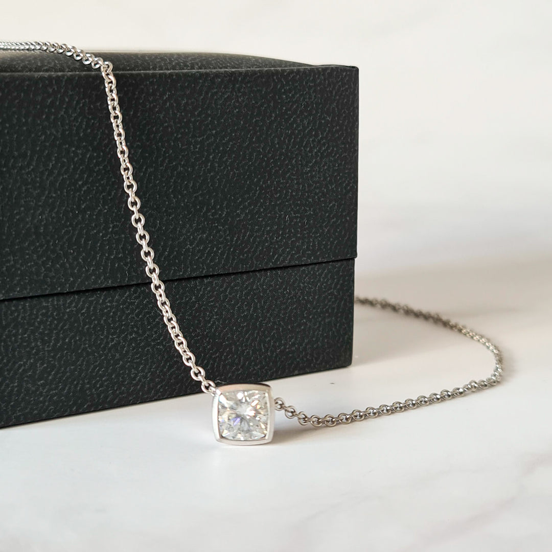 Cushion Moissanite Pendant Necklace