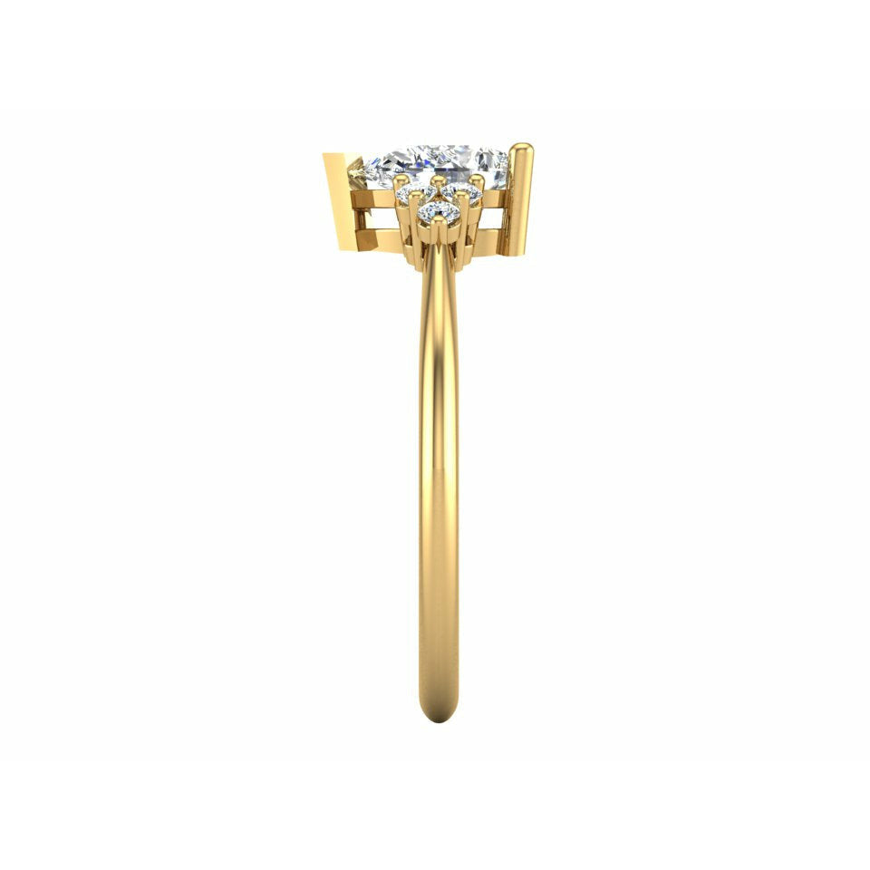 Pear Cluster Moissanite Ring