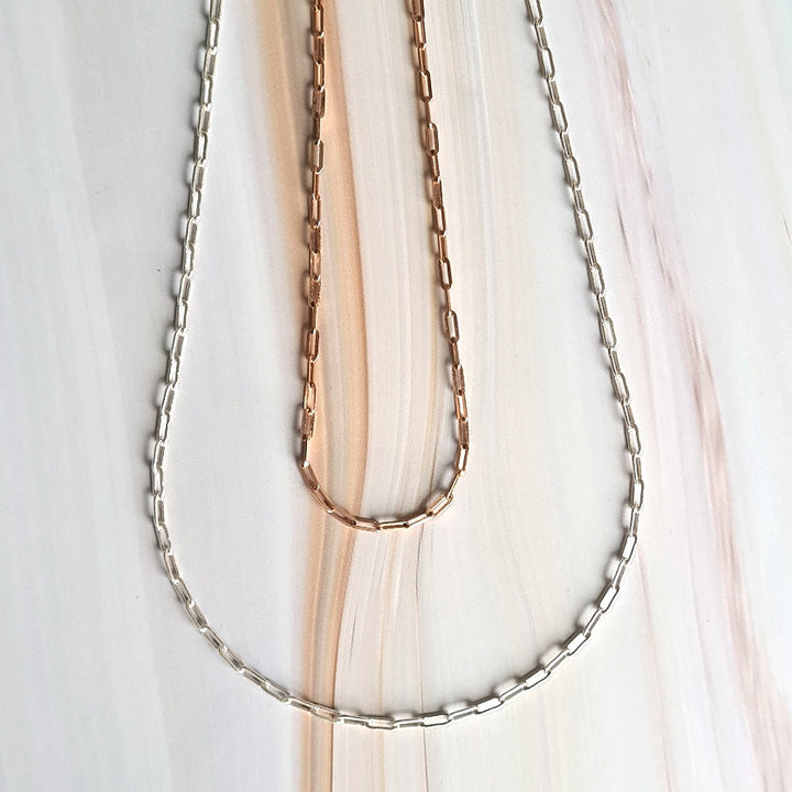 Skinny Paperclip Chain Necklace in Gold