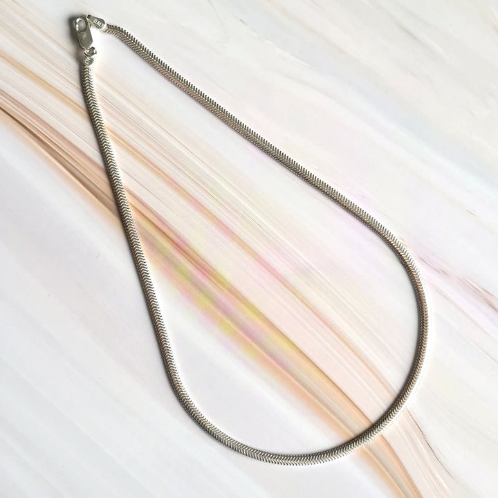 Snake Chain Necklace in Sterling Silver