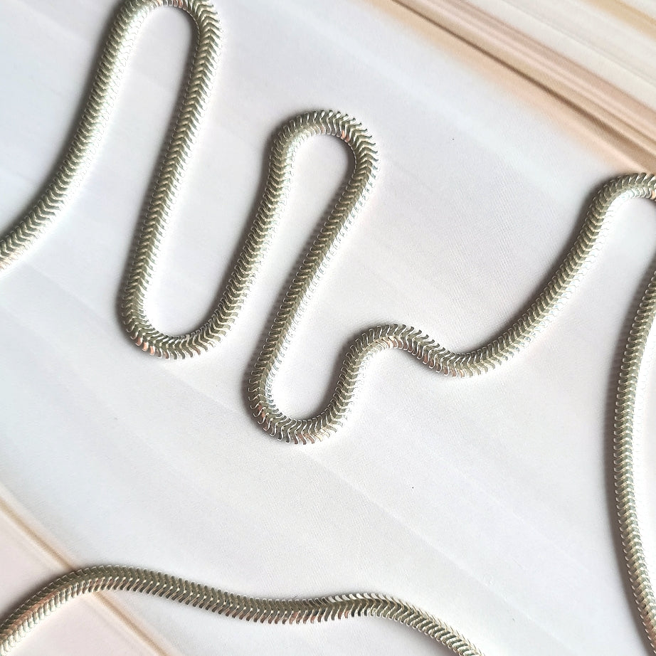 Snake Chain Necklace in Sterling Silver