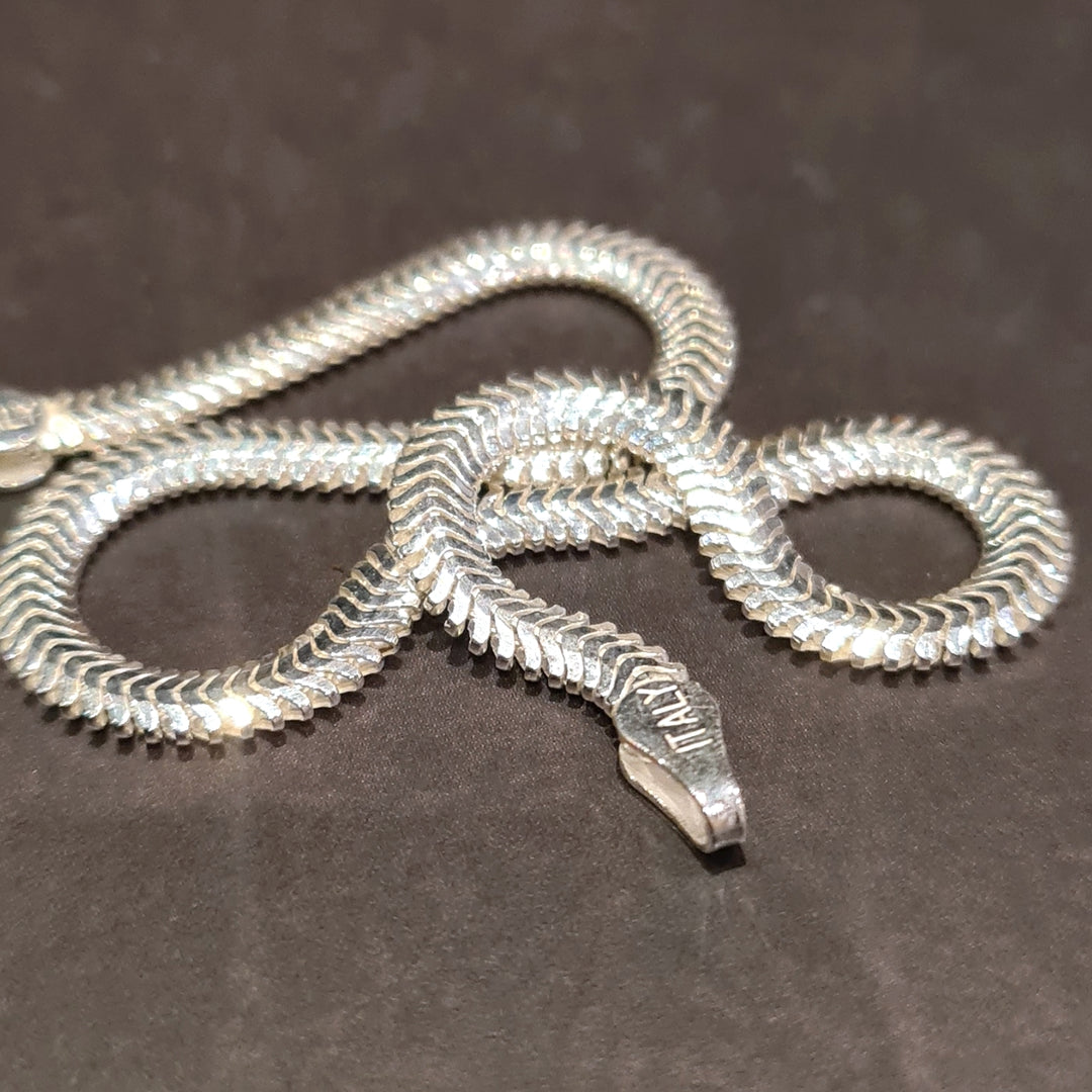Snake Chain Necklace in Sterling Silver